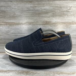 Johnston & Murphy Men's Trenton Navy Blue Knit Loafers Size 10.5